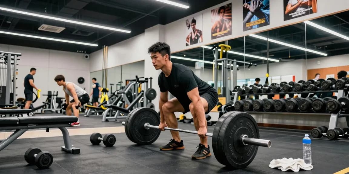 Bodybuilder bei einer Übung im Steroidshop zur Förderung von Muskelwachstum