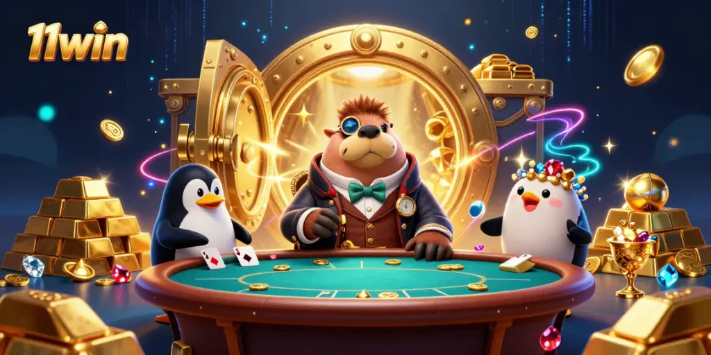 Engage in thrilling underwater poker with 11win, featuring a jolly walrus, a penguin dealer, and a bluffing pufferfish.