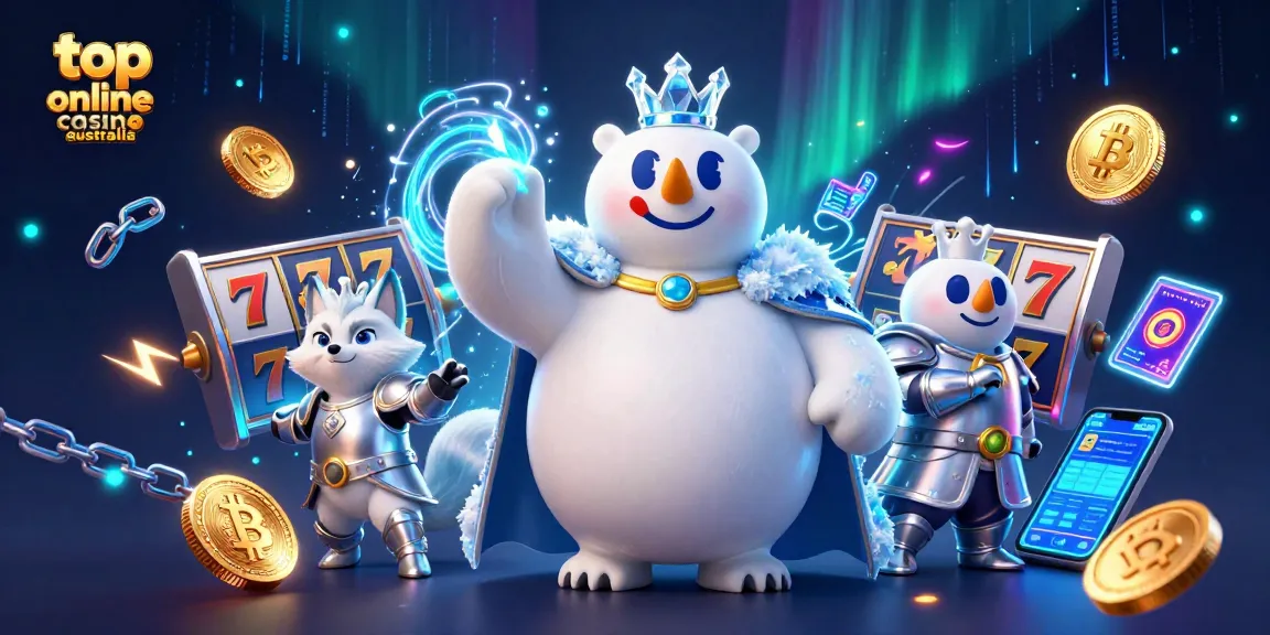 Experience top online casino australia with vibrant gaming elements in a dynamic 3D illustration.