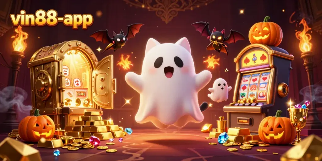 Experience thrilling casino fun with vin88-app in an enchanting haunted mansion atmosphere.