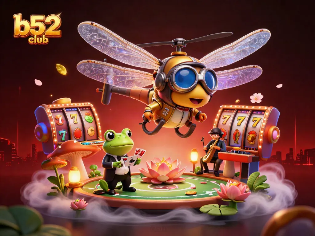 Engage in thrilling gameplay at b52club with animated casino characters and vibrant elements
